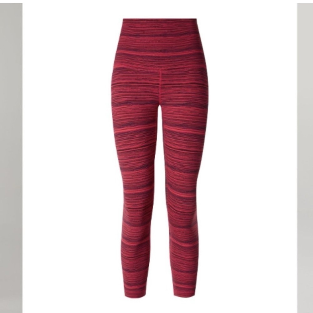 Lululemon Athletica Red Striped Leggings